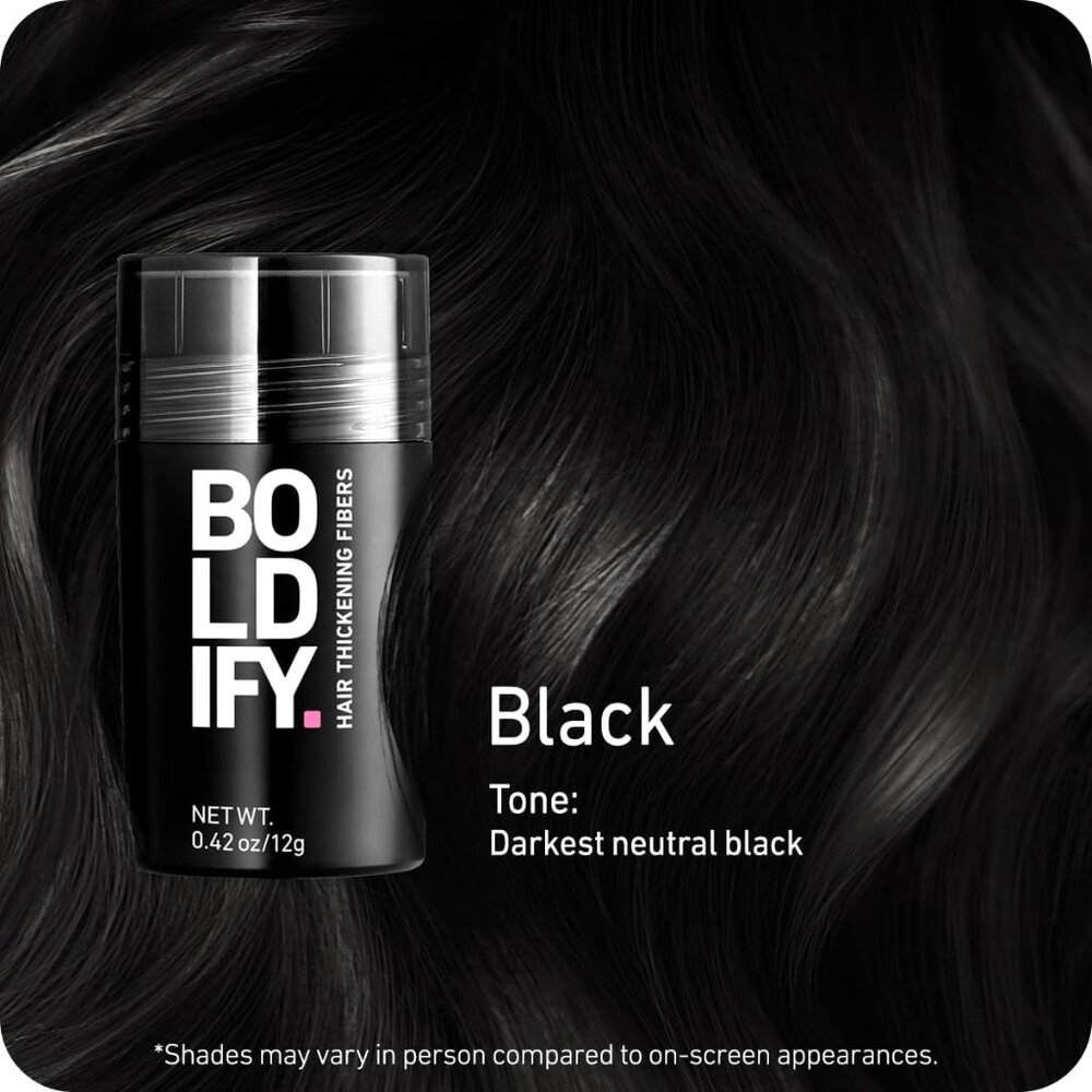 2/$25 - BOLDIFY Hair Fill In Thinning Fine Hair Instantly Full BLACK NEW